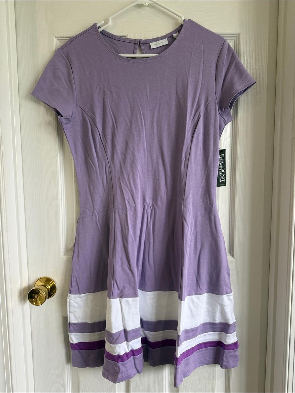 NWT New York & Company Lavender and White Striped Mini Dress